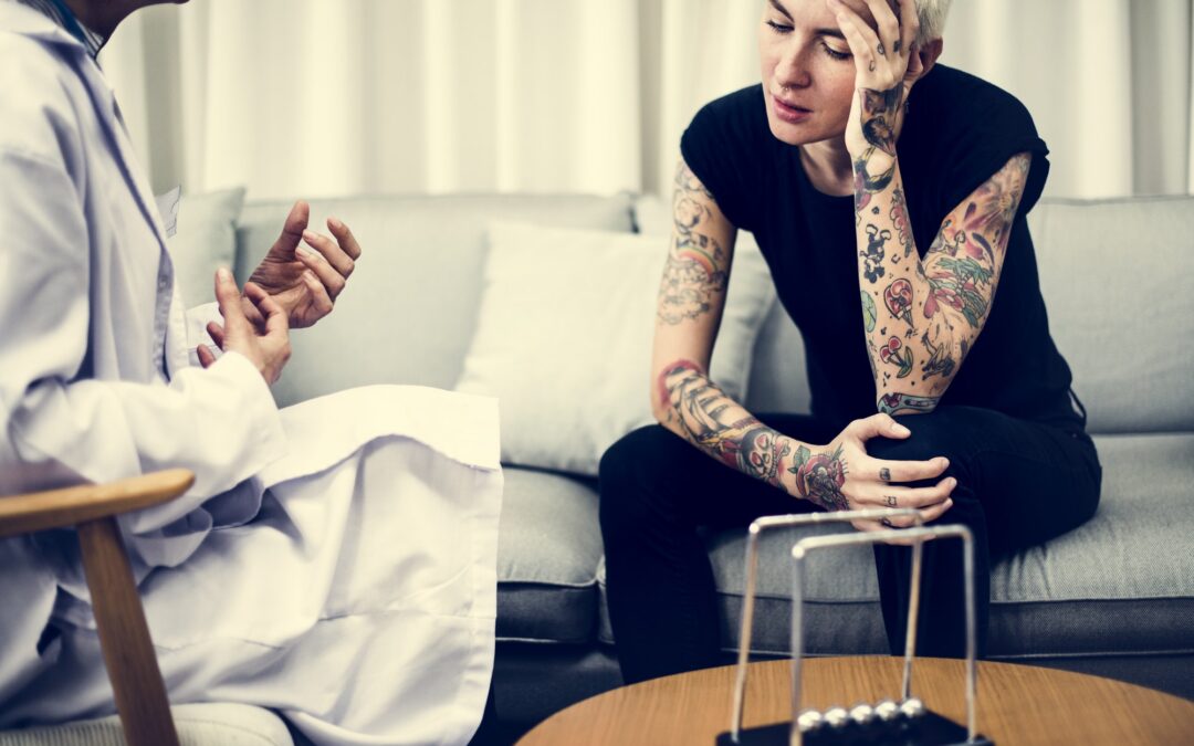 Depressed woman having a counseling session